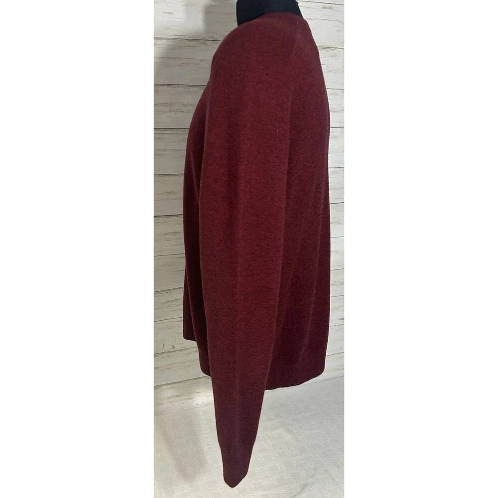 NEW! Mack Weldon Tech Cashmere Brick Red Sweater Merino Wool Crew Neck LARGE Men